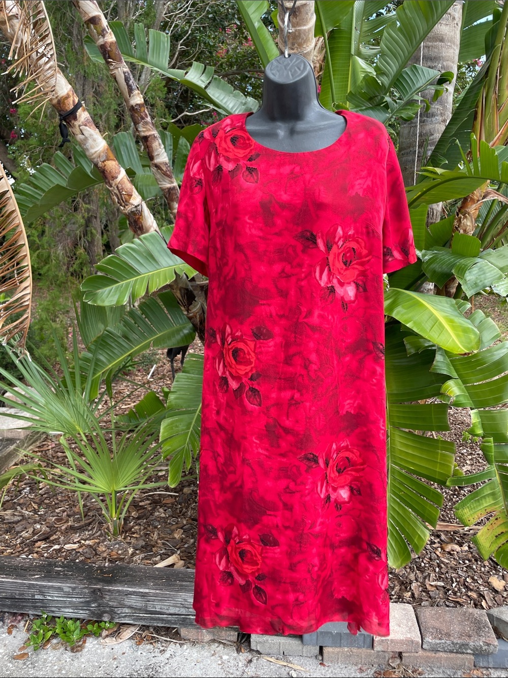 pure silk dark floral beaded dress by Spencer Jeremy